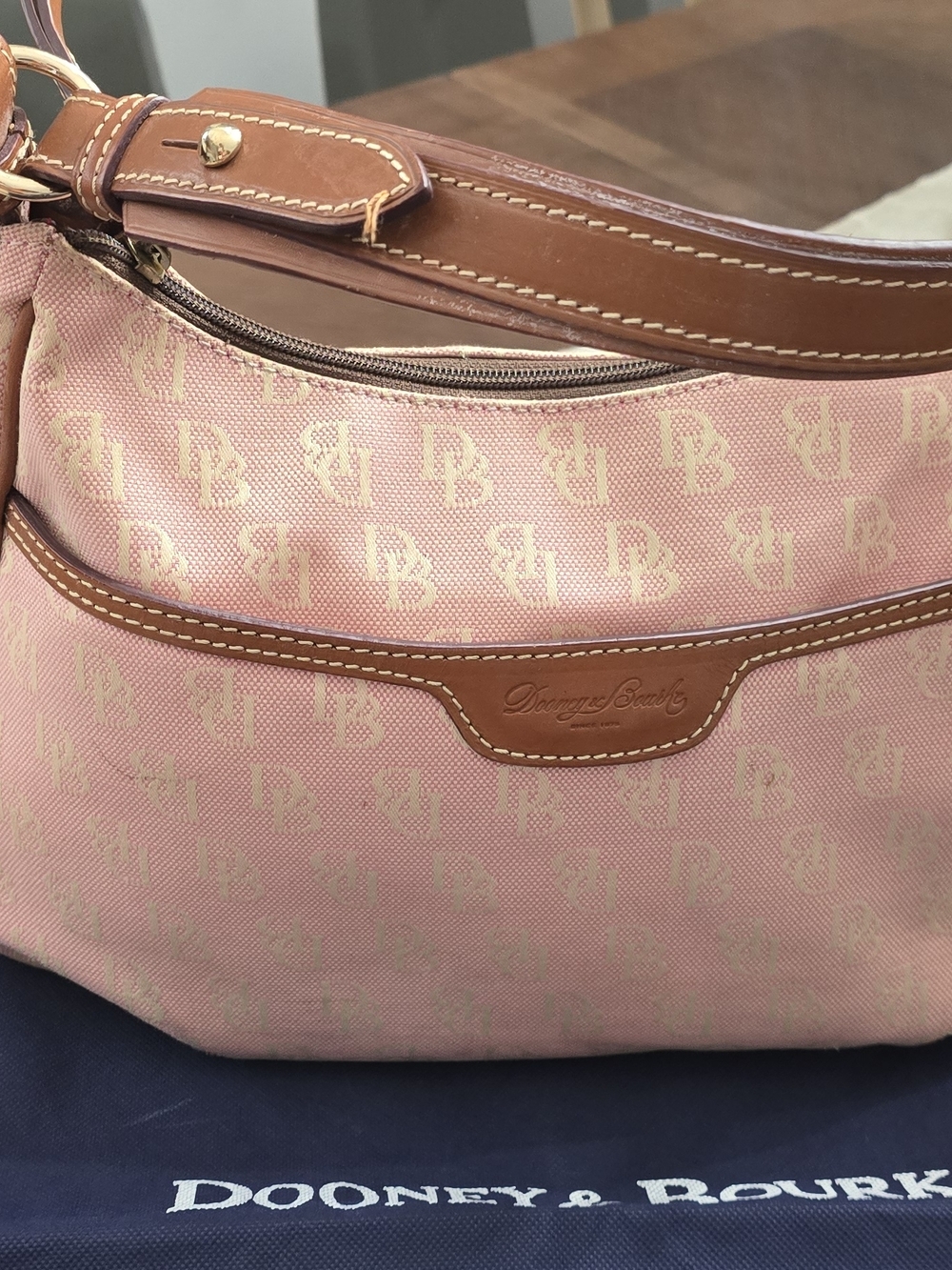 Dooney & Bourke Pink Signature Canvas Shoulder Bag - Wallet Separate